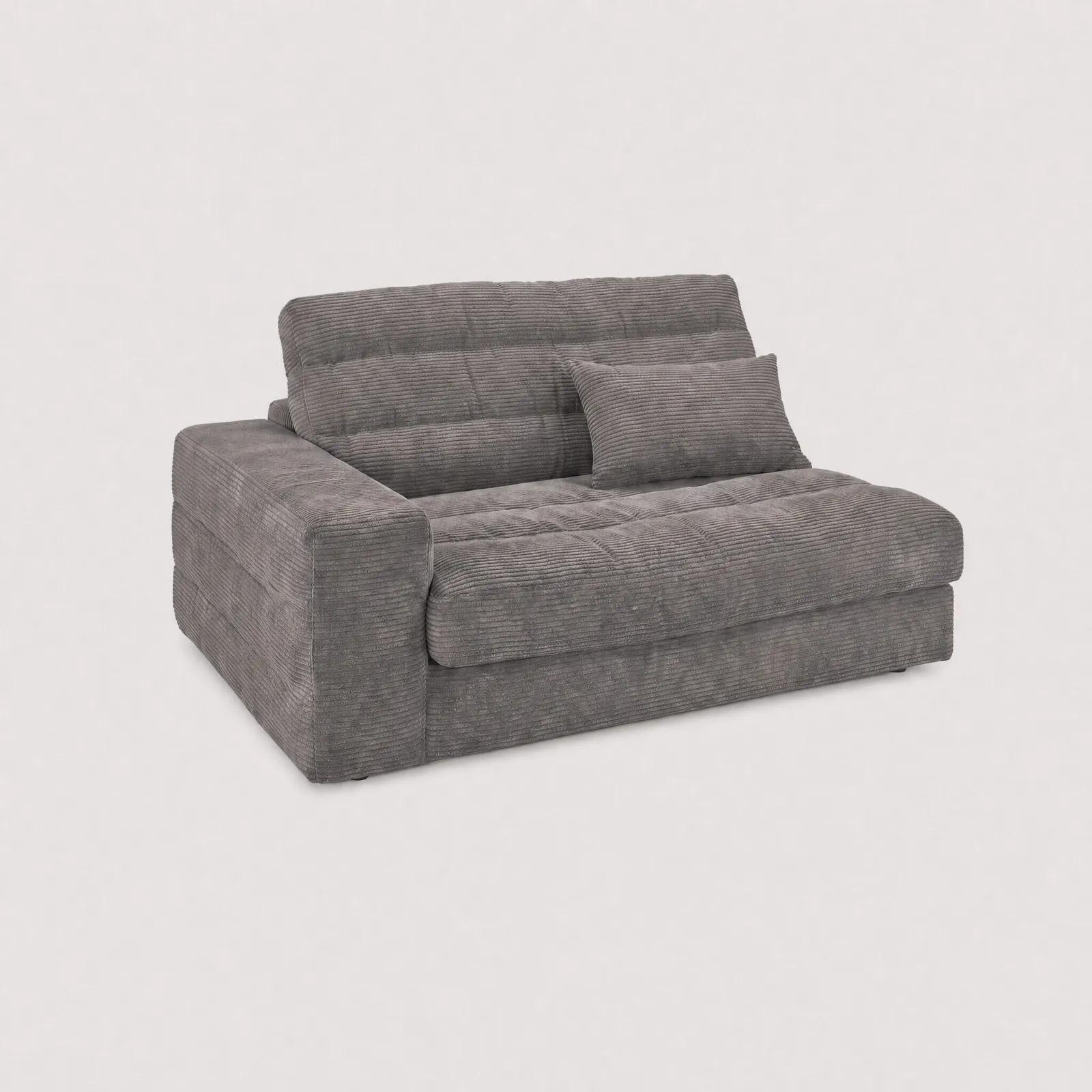 Twain Medium 1.5 Seater Armrest Left Modular Sofa, Grey Fabric | Barker & Stonehouse