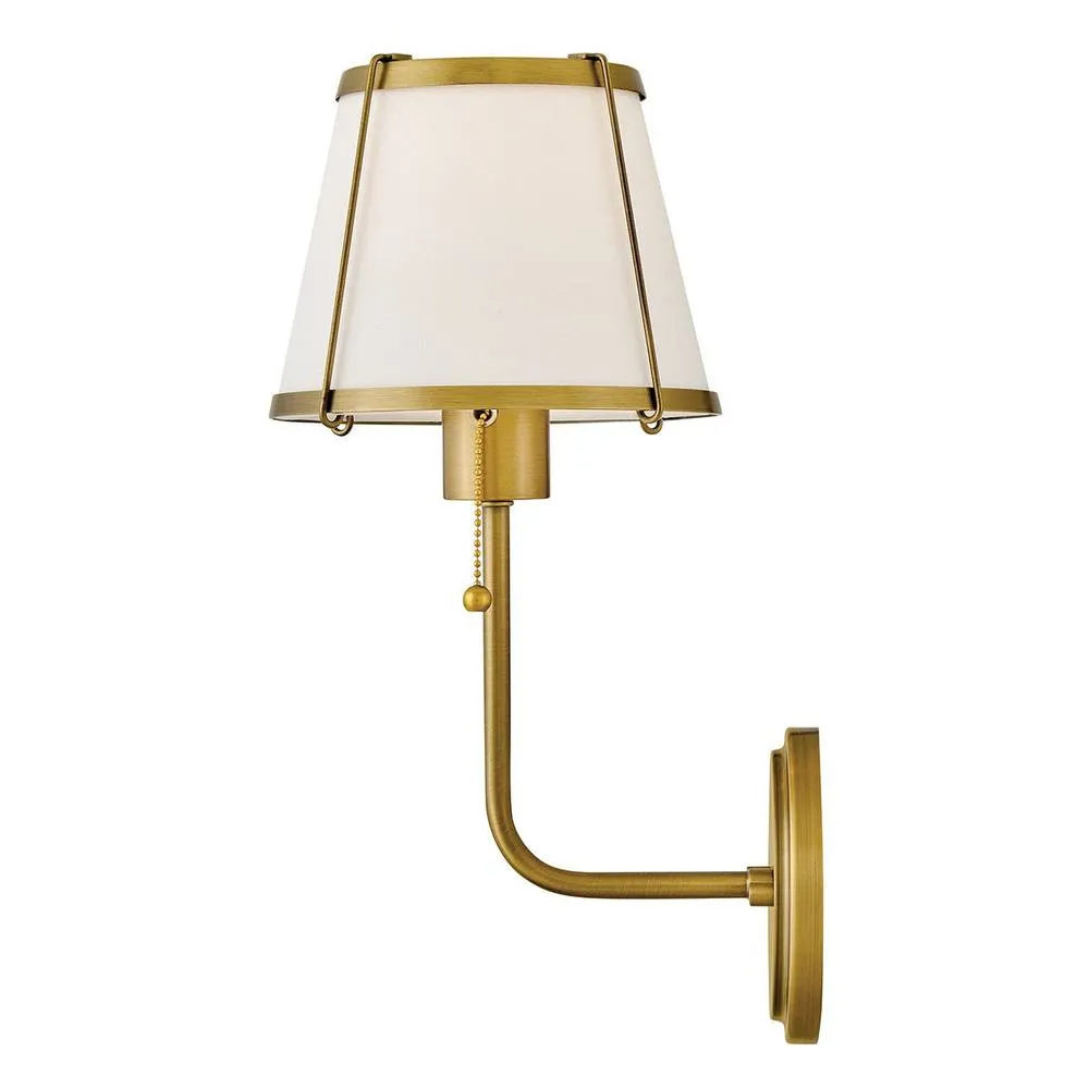Netlighting Hinkley Clarke Wall Lamp Shade Darkened Brass Ivory Linen Shade 1x E27 in Bronze 5