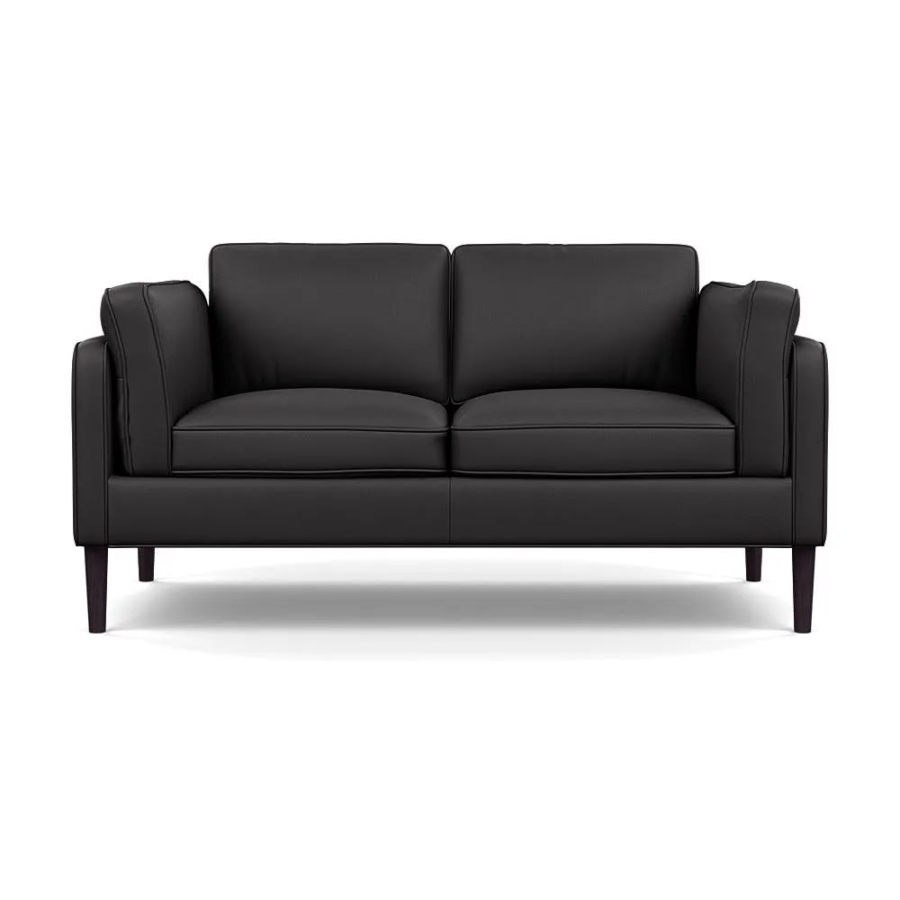 Heal's Sonno 2 Seater Leather Grain Graphite 063 Wenge Black Feet 1