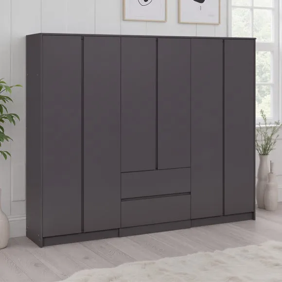 Walker 6 Door 2 Drawer Wardrobe