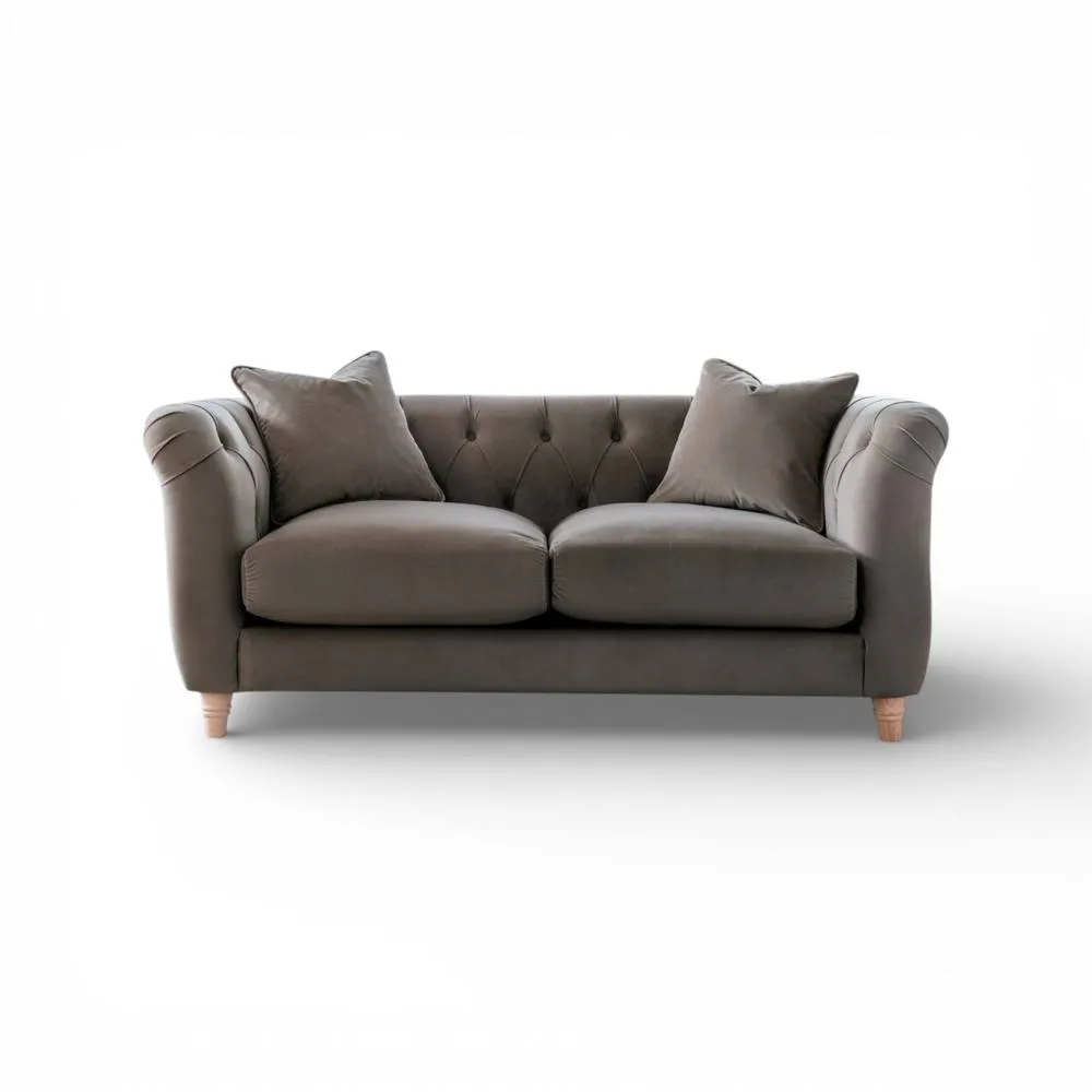 The Great Sofa Company Kensington 2-Seater Velvet Chesterfield Sofa in Grey 3
