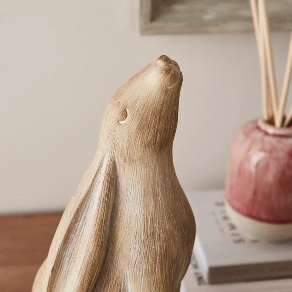 Wood-Effect Hare Ornament 2