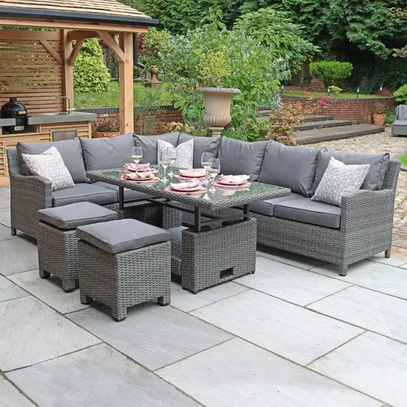 Paris 7 Seater Corner Adjustable Dining Set