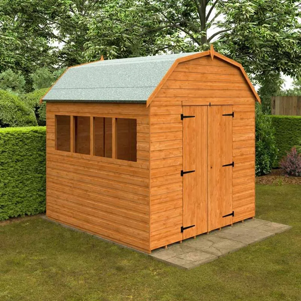 Buttercup Farm 8 x 8 Feet Barn 12mm Shed - Solid Wood/Softwood/Pine in Burnt Orange 2