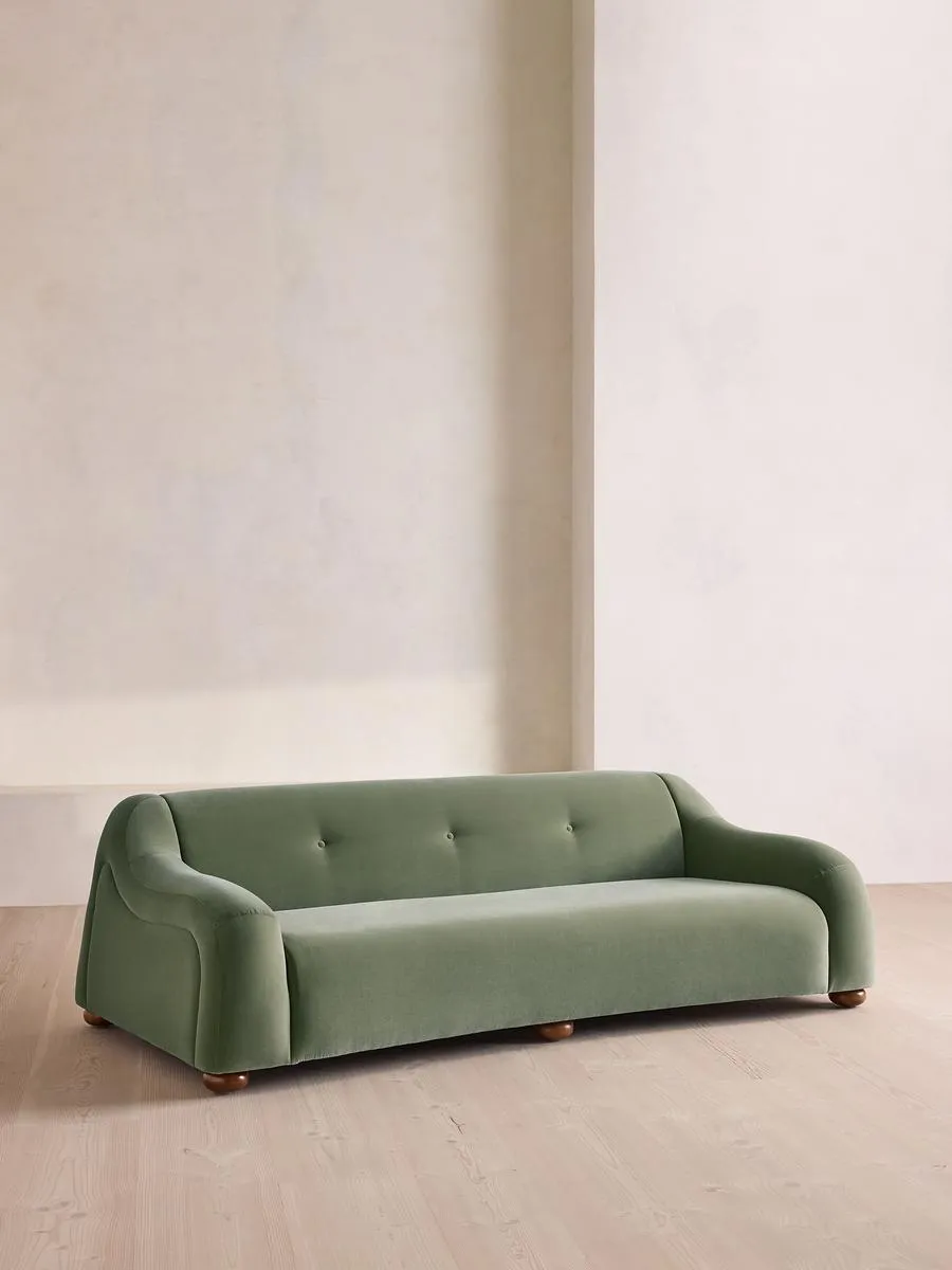 Liana Three Seater Sofa, Velvet, Seafoam