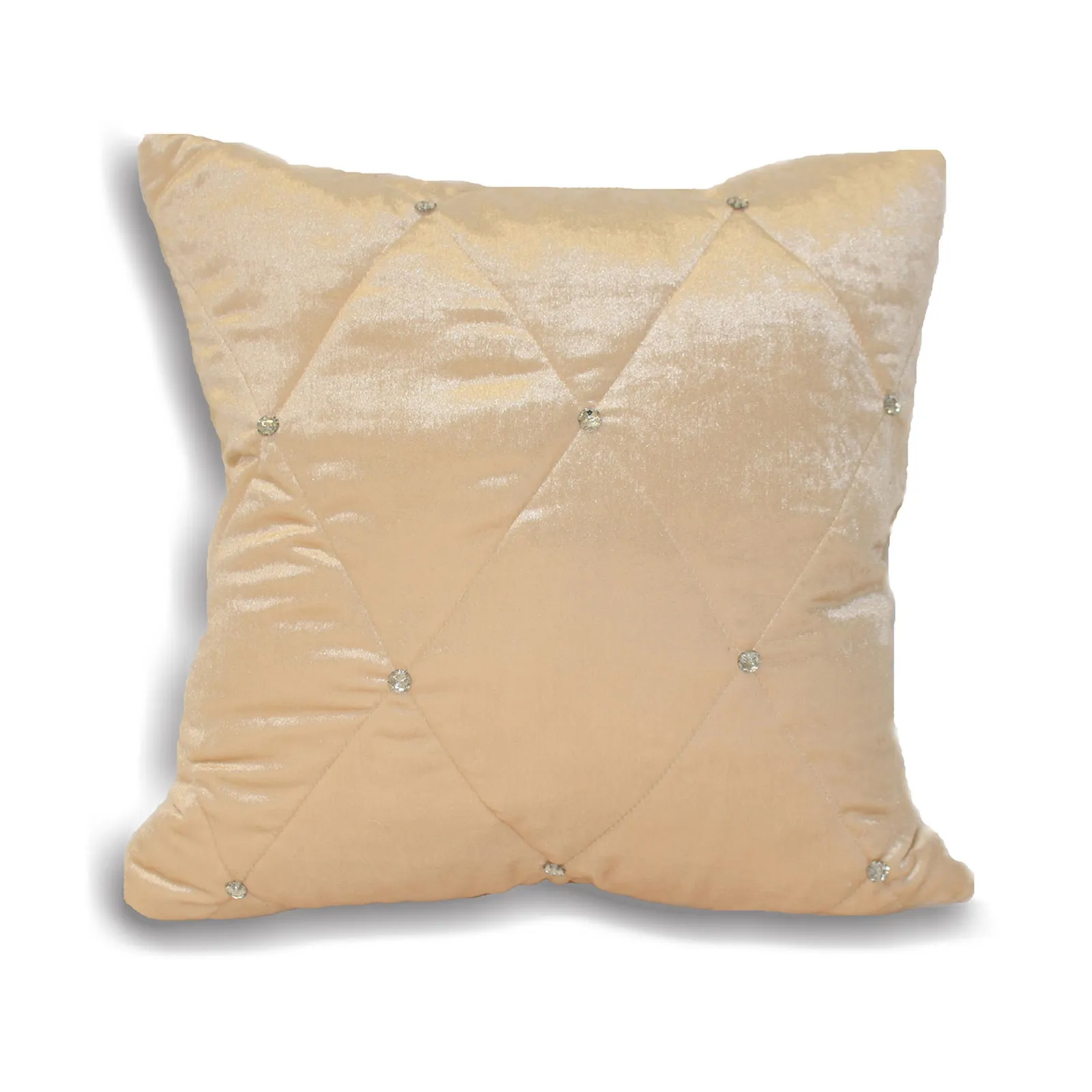 Paoletti New Diamante Quilted Cushion in Cream