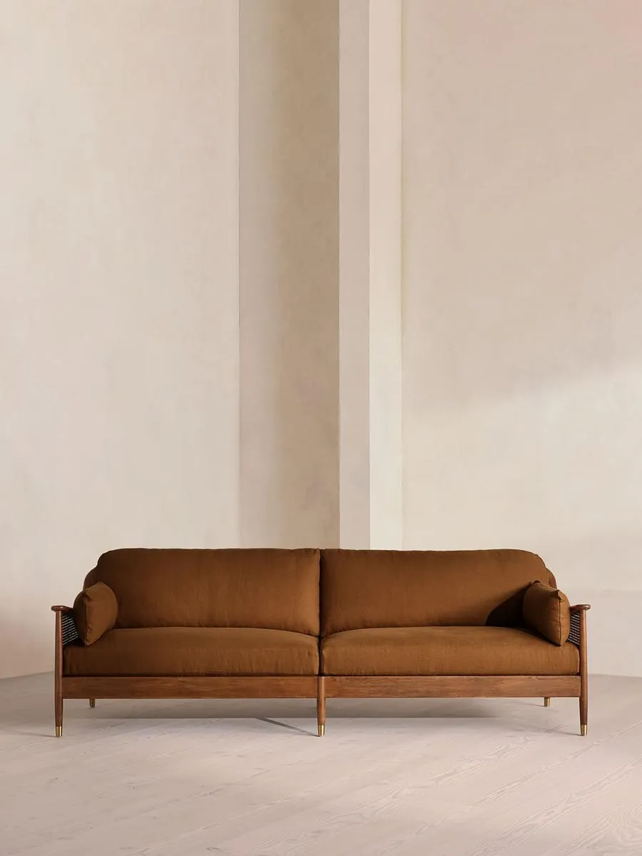 Atlanta Four Seater Sofa, Linen, Terracotta