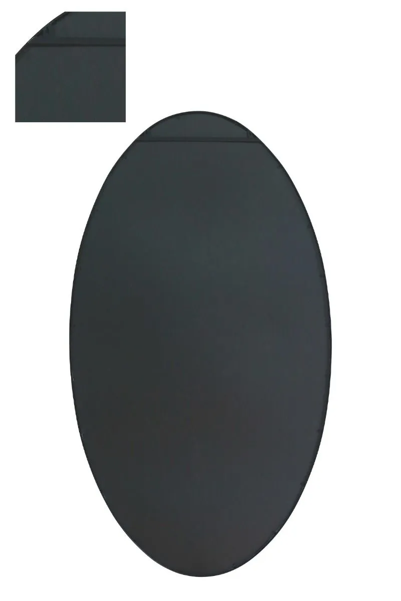 MirrorOutlet Black Metal Framed Oval Garden Wall Mirror 79" X 44" (200 x 112CM) 4