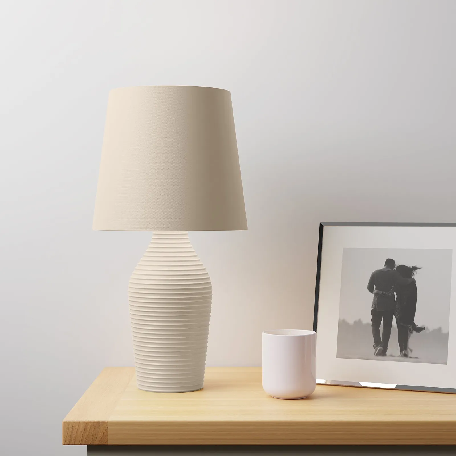 Luna Stoneware Hummus Table Lamp Brown