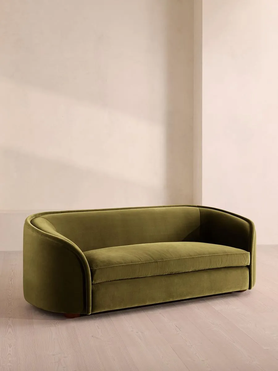 Conall Three Seater Sofa, Velvet, Olive