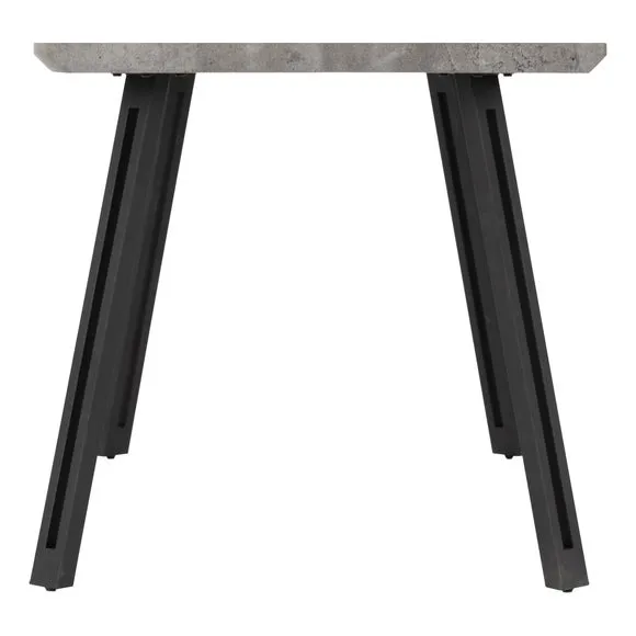 Quebec Wave 4 Seater Rectangular Dining Table, Grey Concrete Effect 3