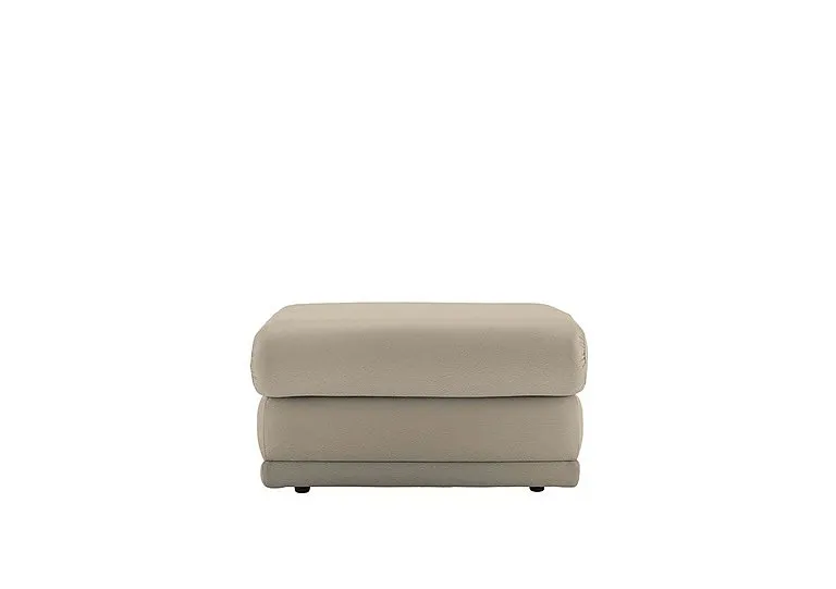 Malvern Leather Storage Footstool - Oxford Mushroom