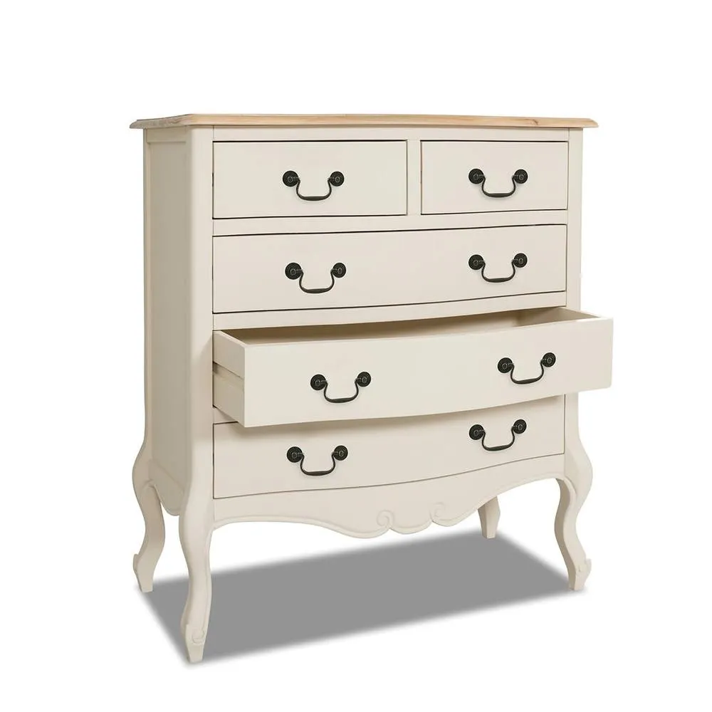 Statement Furniture Juliette Vintage Chic 2 Over 3 Chest of Drawers in Ivory 5