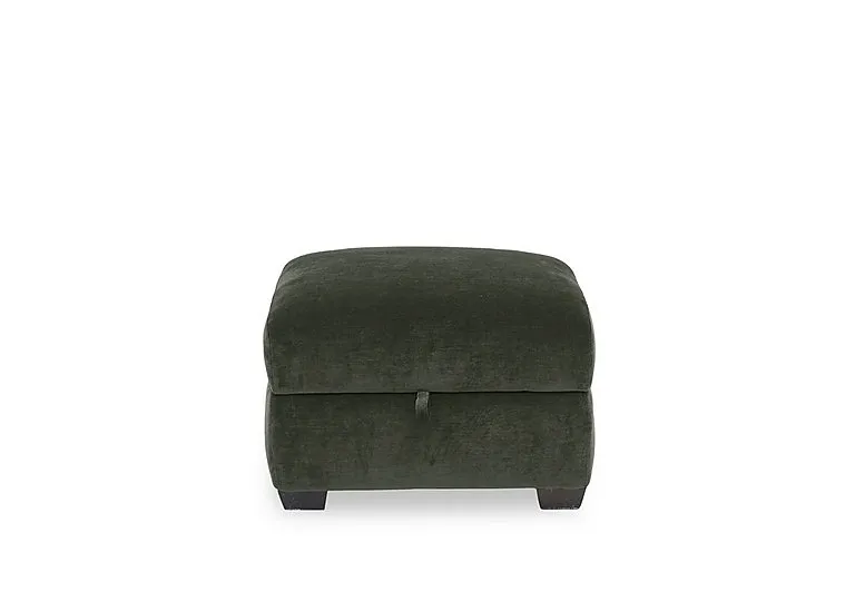 Flex Fabric Storage Footstool - R352 Forest Green