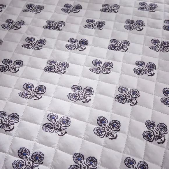 Ashwin Floral Blockprint Duvet Cover and Pillowcase Set 5