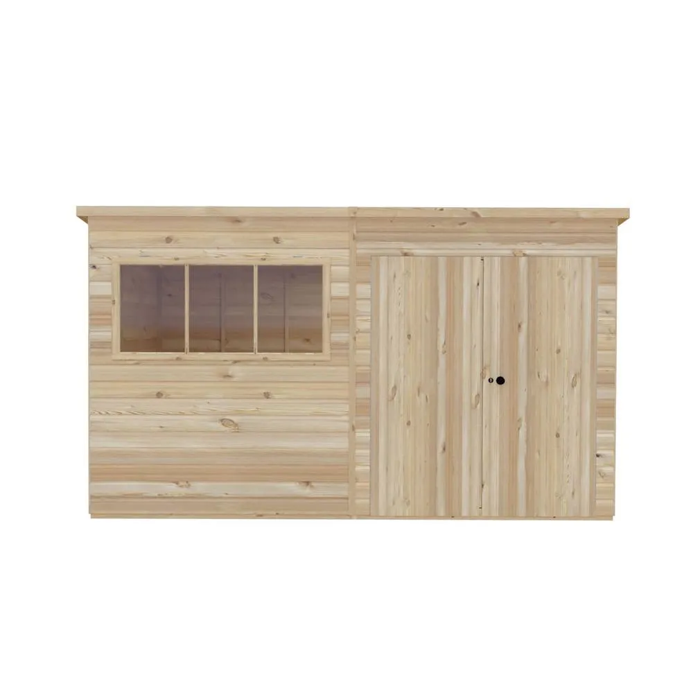 Shires Ranger 12 x 8 Feet Double Door Shed - L239 x W359 x H213.9 cm in Light Tan