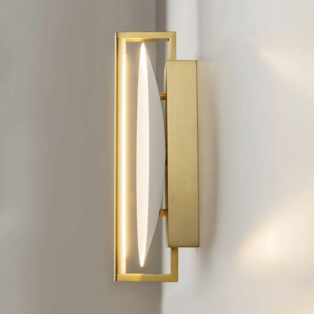 Netlighting Mira Modern Integrated LED Wall Lamp Gold 3000K 300lm White Shade 5