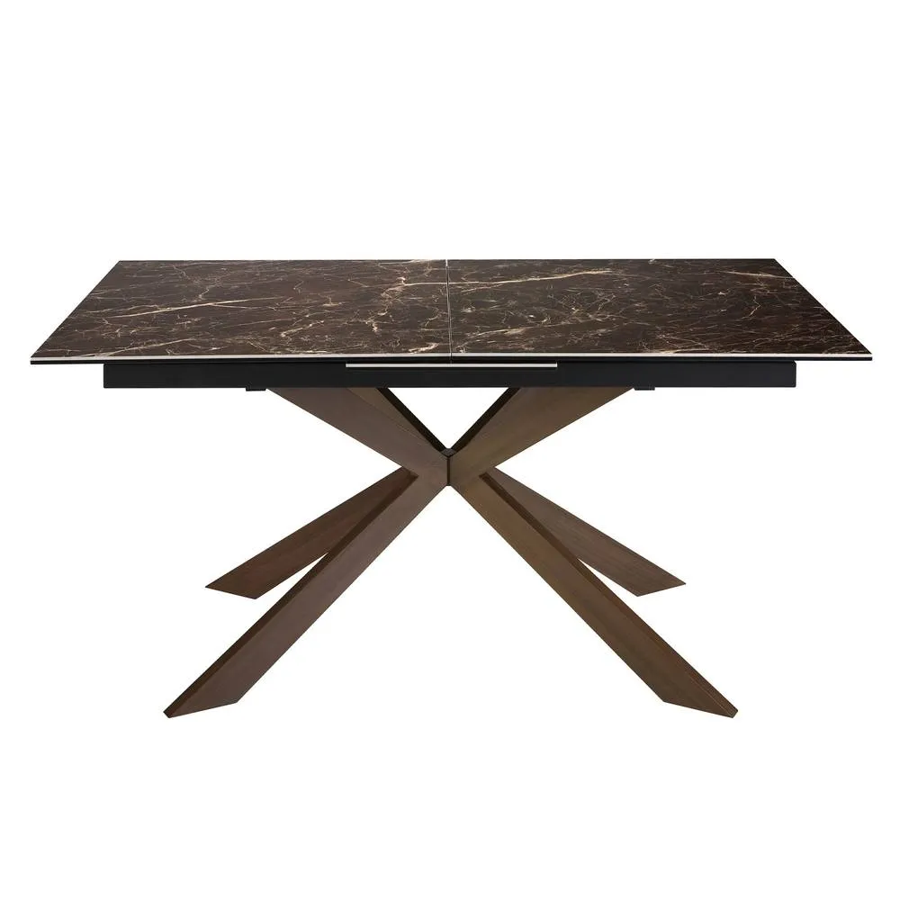 Angel Cerda Extendable Dining Table Brown Porcelain Marble Top 2