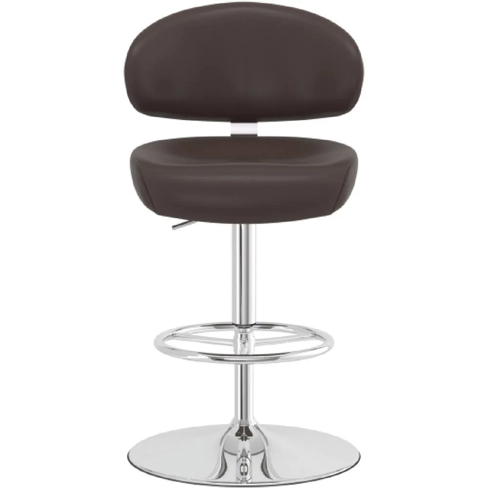 netfurniture Caso Brown Breakfast Bar Stool - Adjustable Padded Chrome 3