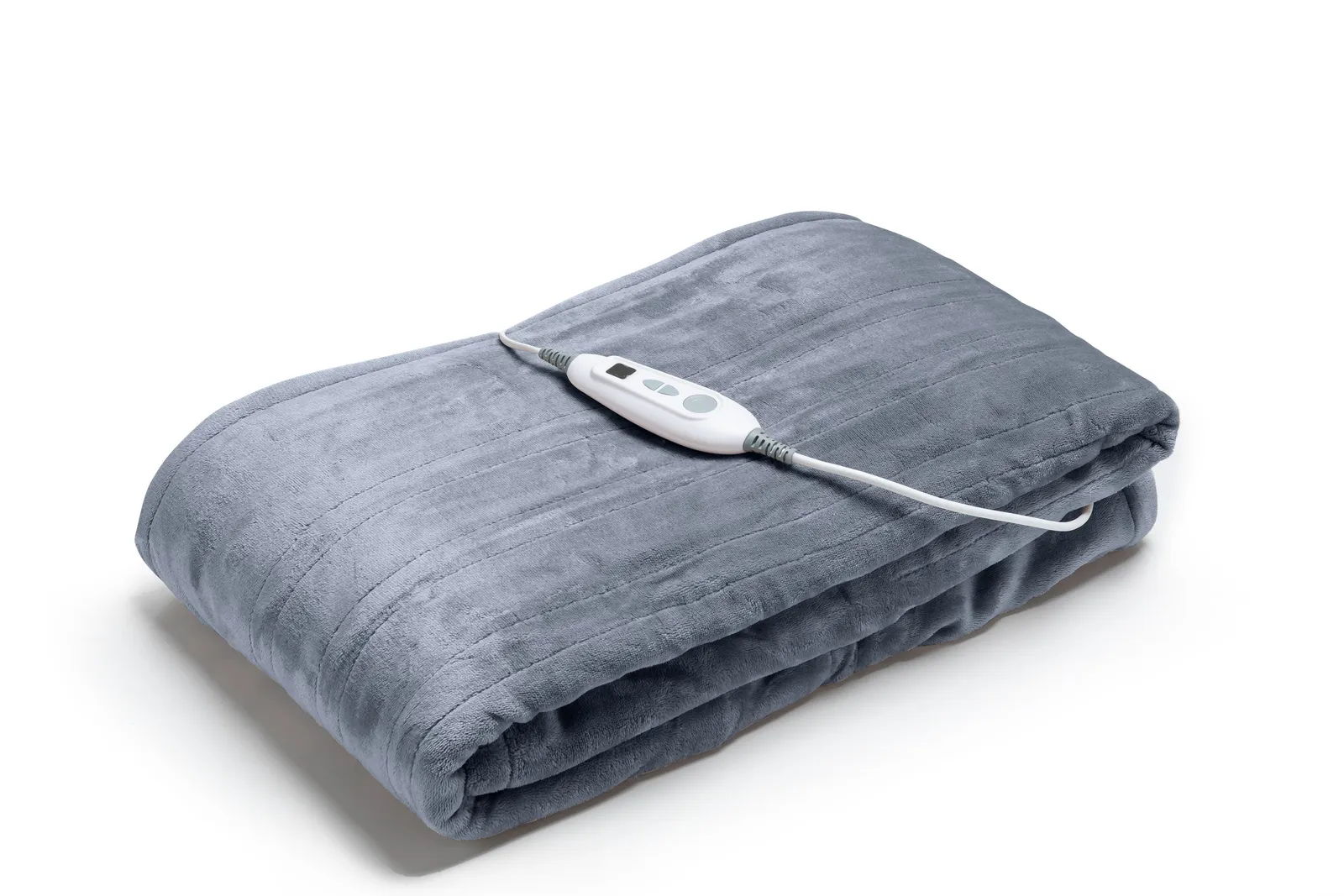 Snug City Electric Heated Over Blanket Throw 6 Heat Settings Machine Washable Soft Touch in Grey