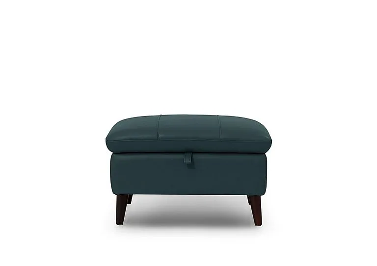 Winner Leather Storage Footstool - Peacock