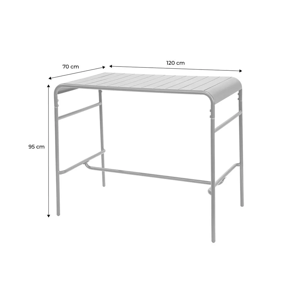 sweeek 4-seater Metal Garden Bar Table in Dark Grey 5