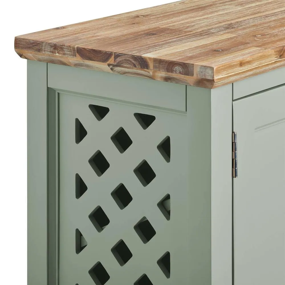 Statement Furniture Florence Shoe Storage Cabinet Wooden Shoe Rack in Light Green 5