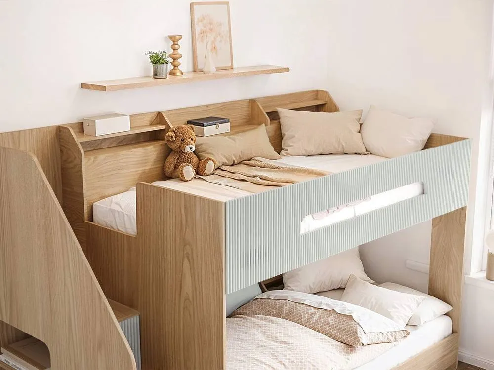 Flair Finn Staircase Bunk Bed with Storage in Natural 3