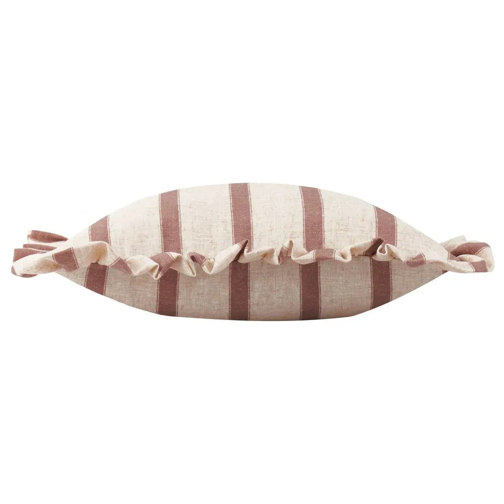 Wylder Connie Square Striped Ruffle Cushion in Pink 3