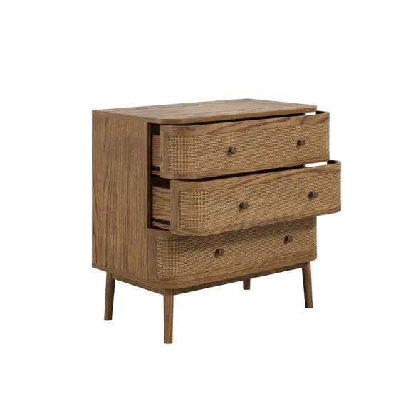 Callie 3 Drawer Chest, Smoked Wood 4