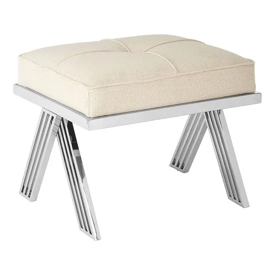 Markeb Stool With Silver Steel Base In Grey