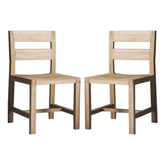 Kielder Oak Dining Chairs In Pair