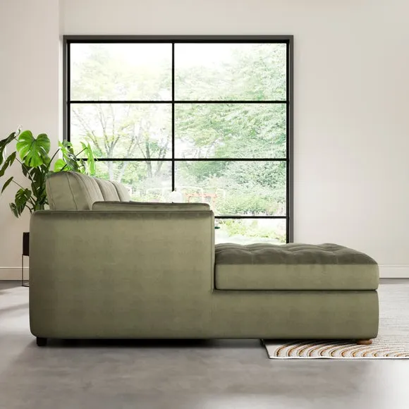 Zoe II Velvet Corner Chaise Sofa 3