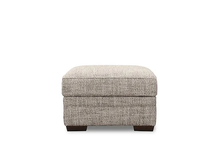 Aspen Rectangular Fabric Footstool - Steel - Living Room Furniture