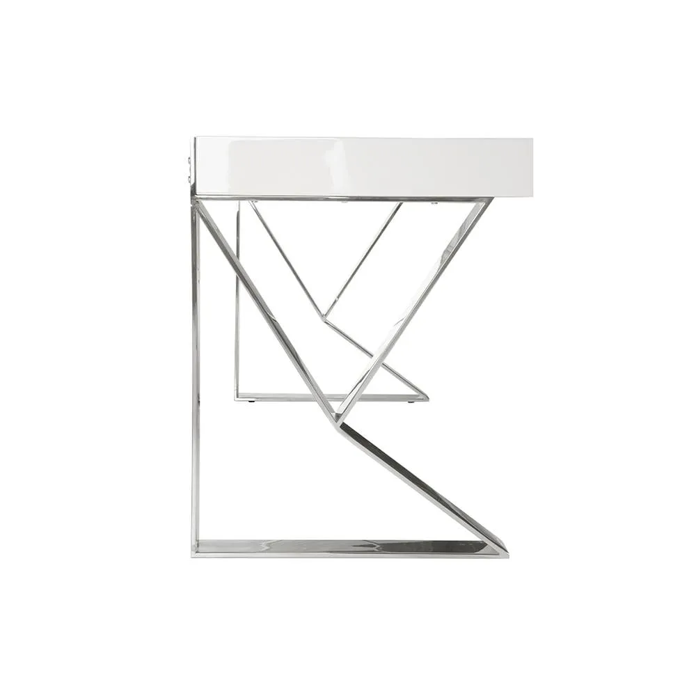 Angel Cerda White MDF Desk with Chromed Steel Legs & 2 6