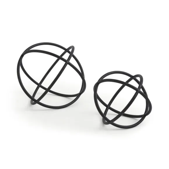 Set of 2 Black Metal Knot Ornaments 3