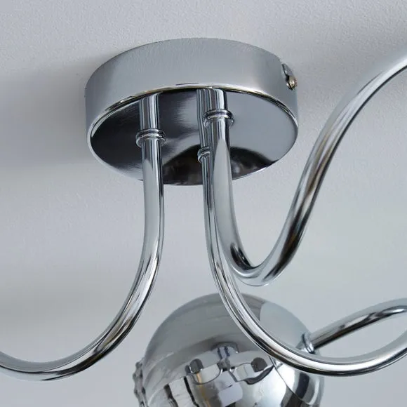 Arta 3 Light Semi Flush Chrome Ceiling Light 4