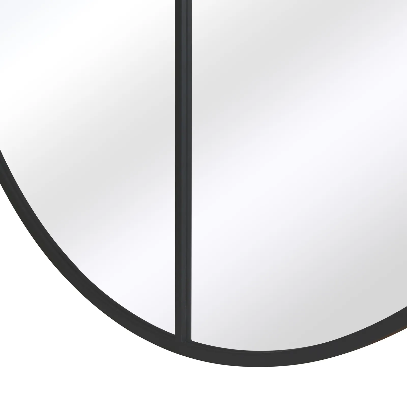 MirrorOutlet Black Large Circular Window Metal Garden Wall Mirror (180x180cm) 4