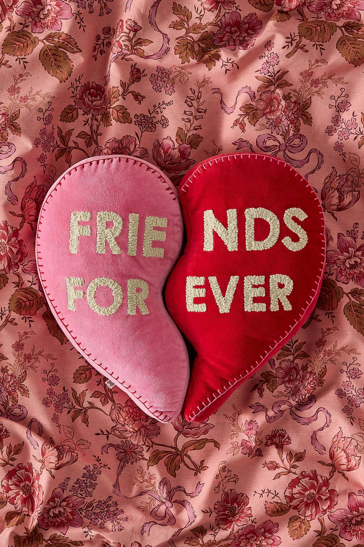 Best Friends Forever Heart Cushion - Pink