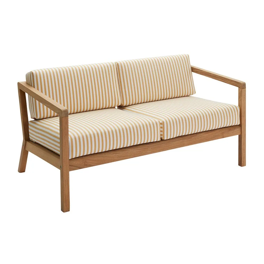 Fritz Hansen Virkelyst Outdoor 2 Seater Sofa in Yellow Stripe 2
