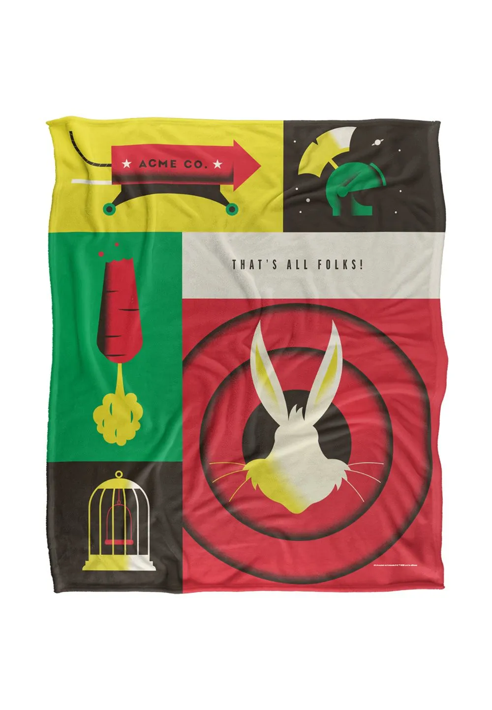 Warner Brothers Looney Tunes 152x127cm Icons Silky Touch Super Soft Throw Blanket in White