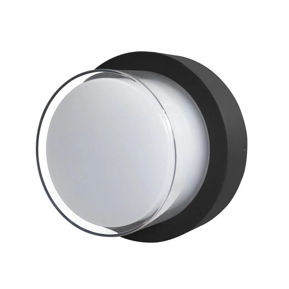 Netlighting Rosta 16cm Outdoor Flush Wall Lamp Black 12W 4000k Neutral White IP54