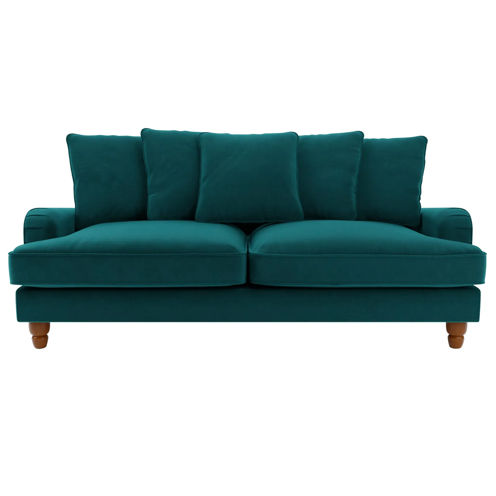 Beatrice Velvet Scatter Back 3 Seater Sofa Green