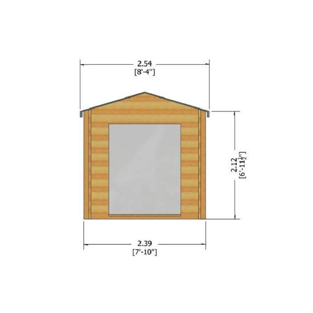 Shires Barnsdale Log Cabin Home Office Garden Room Approx 8 x 8 Feet in Tan 3