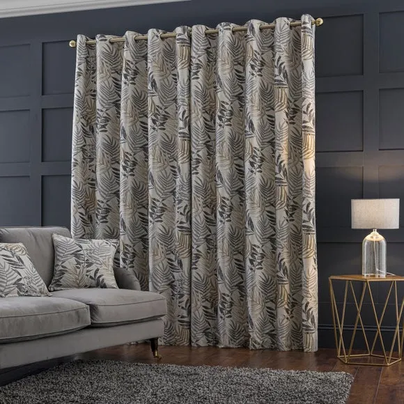 Leaf Jacquard Eyelet Curtains 4
