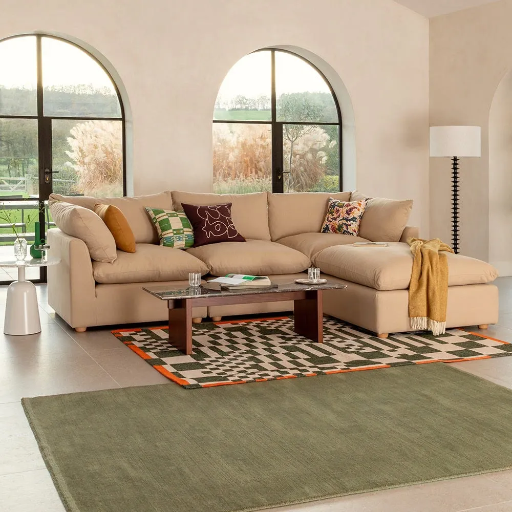 Heal's Astrid Right Hand Facing Corner Sofa Loop Twill Fossil Natural Feet 3