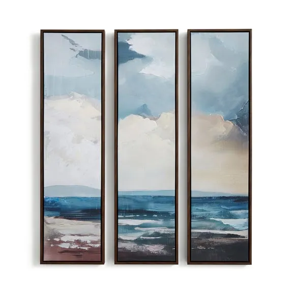 Set of 3 Ocean View Framed Canvases 3