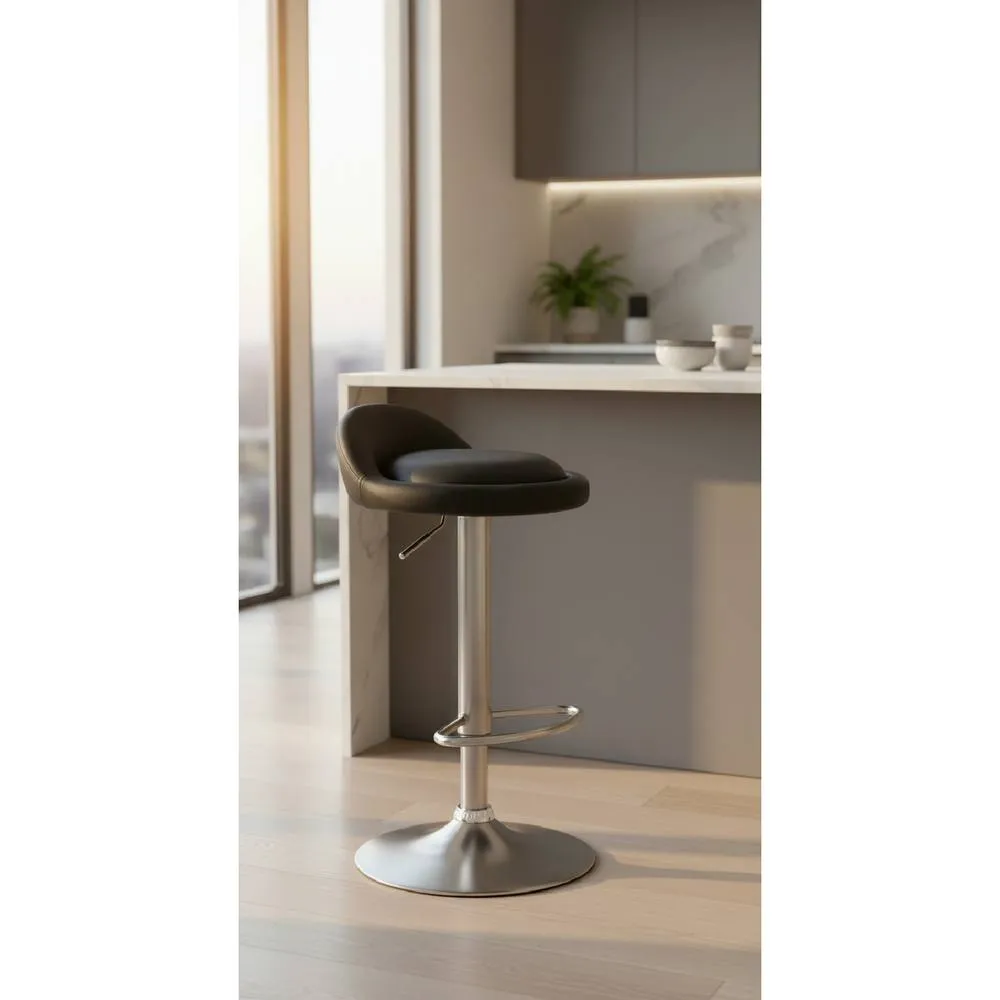 netfurniture Cayshon Breakfast Brushed Kitchen Bar Stool Black 2
