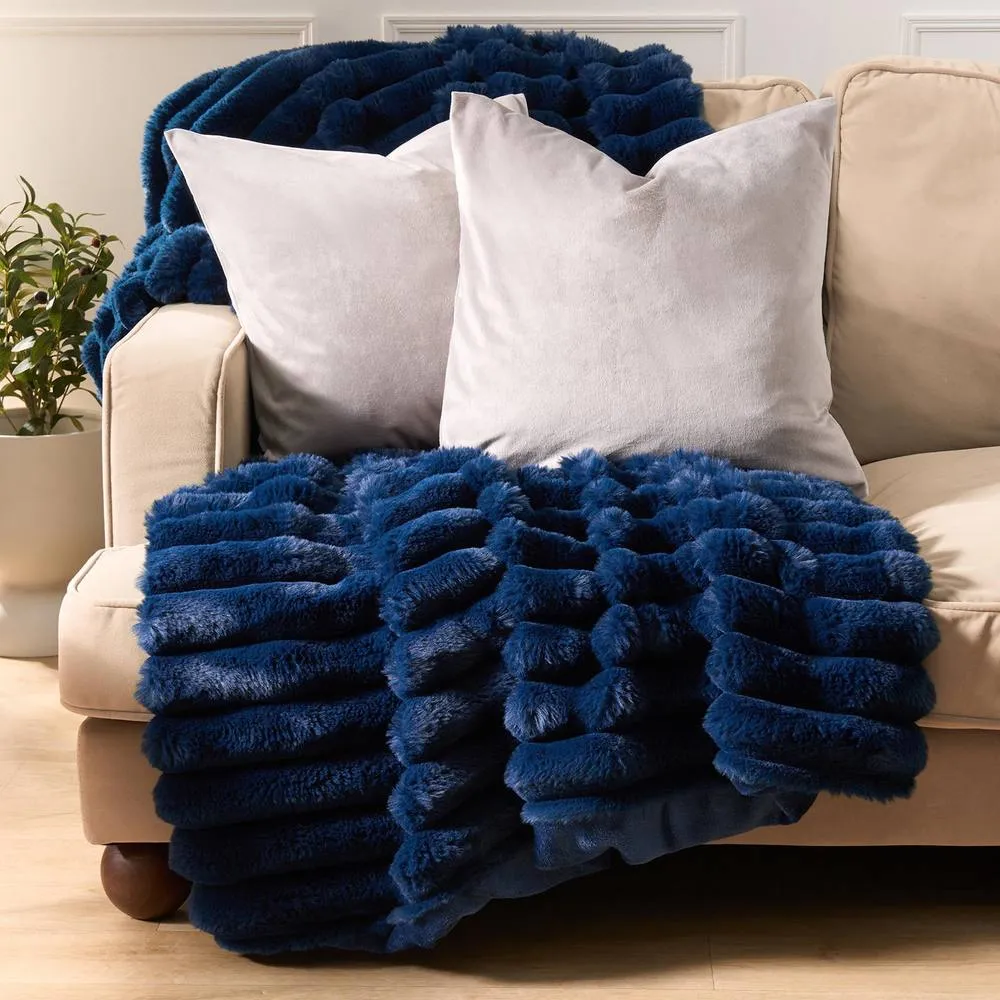 OHS 2 x Matte Velvet Cushion Covers Soft Plain Zip in Grey