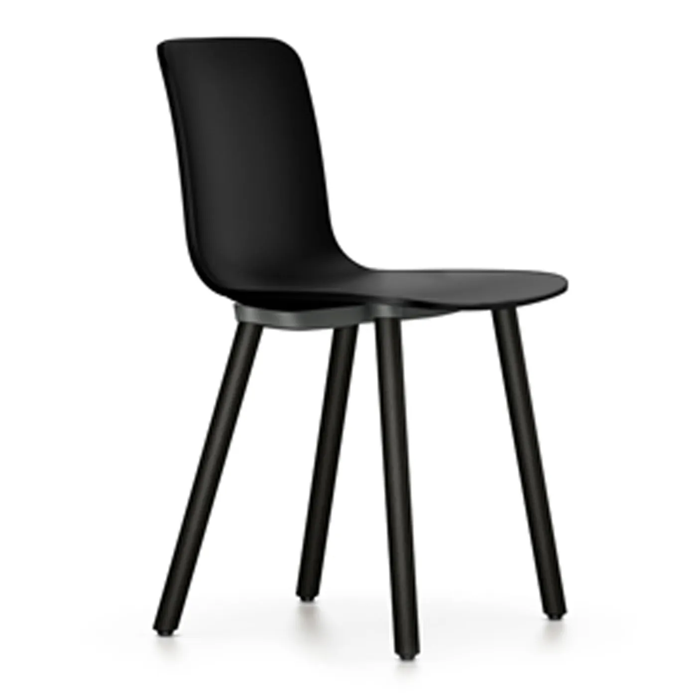 Vitra HAL RE Wood Chair 12 Deep Black Dark Oak Legs